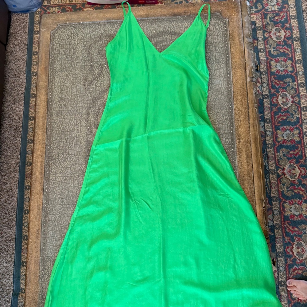 $885 Stella Pardo Paris Organic Cotton Floral Crochet Maxi Dress Green White S - Picture 9 of 15